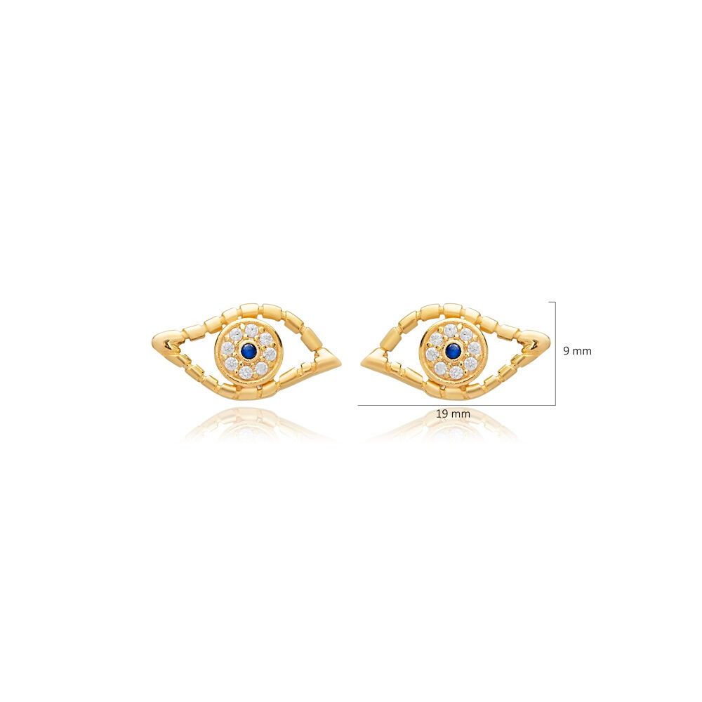 Evil Eye Design Handmade Wholesale 925 Sterling Silver Stud Earring