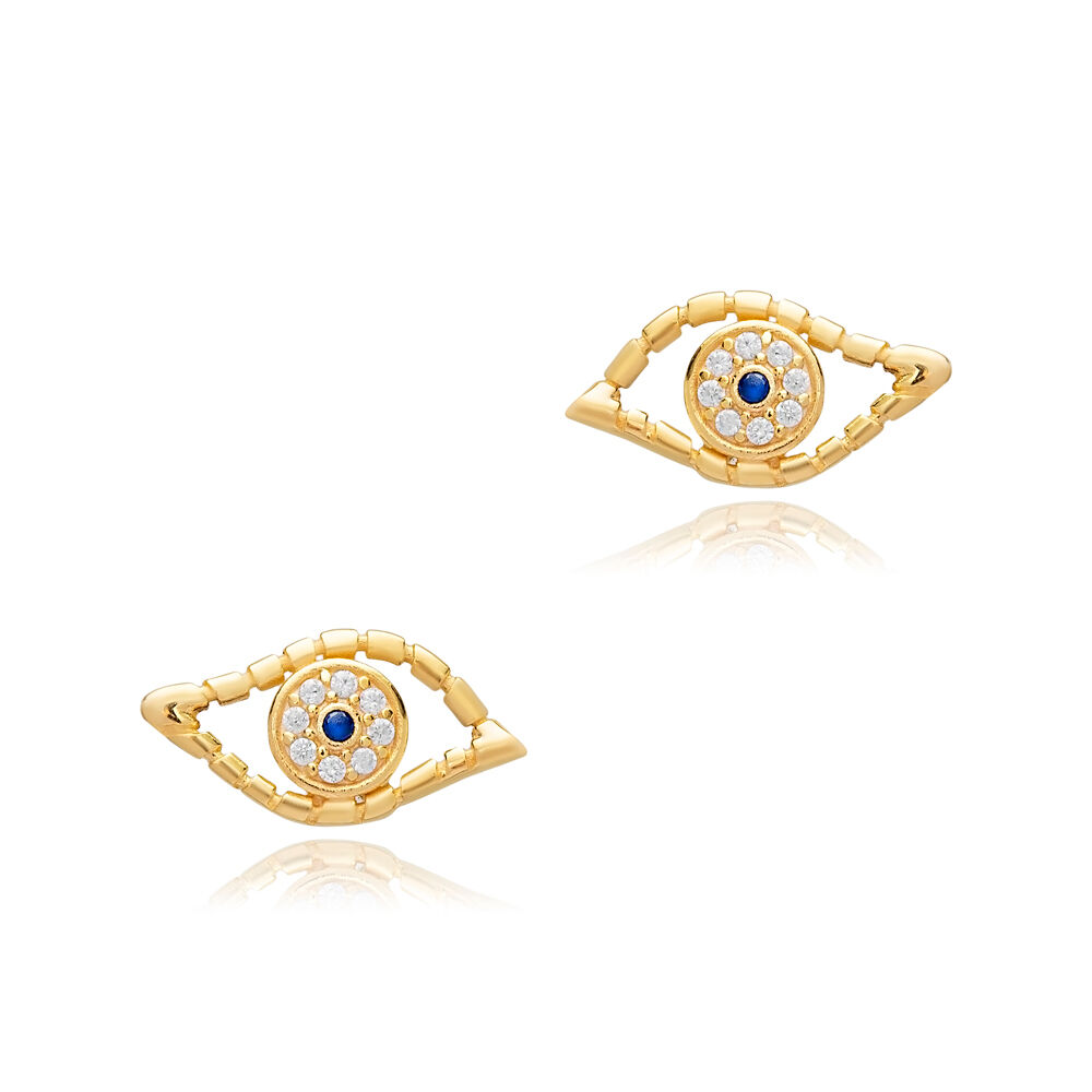 Evil Eye Design Handmade Wholesale 925 Sterling Silver Stud Earring