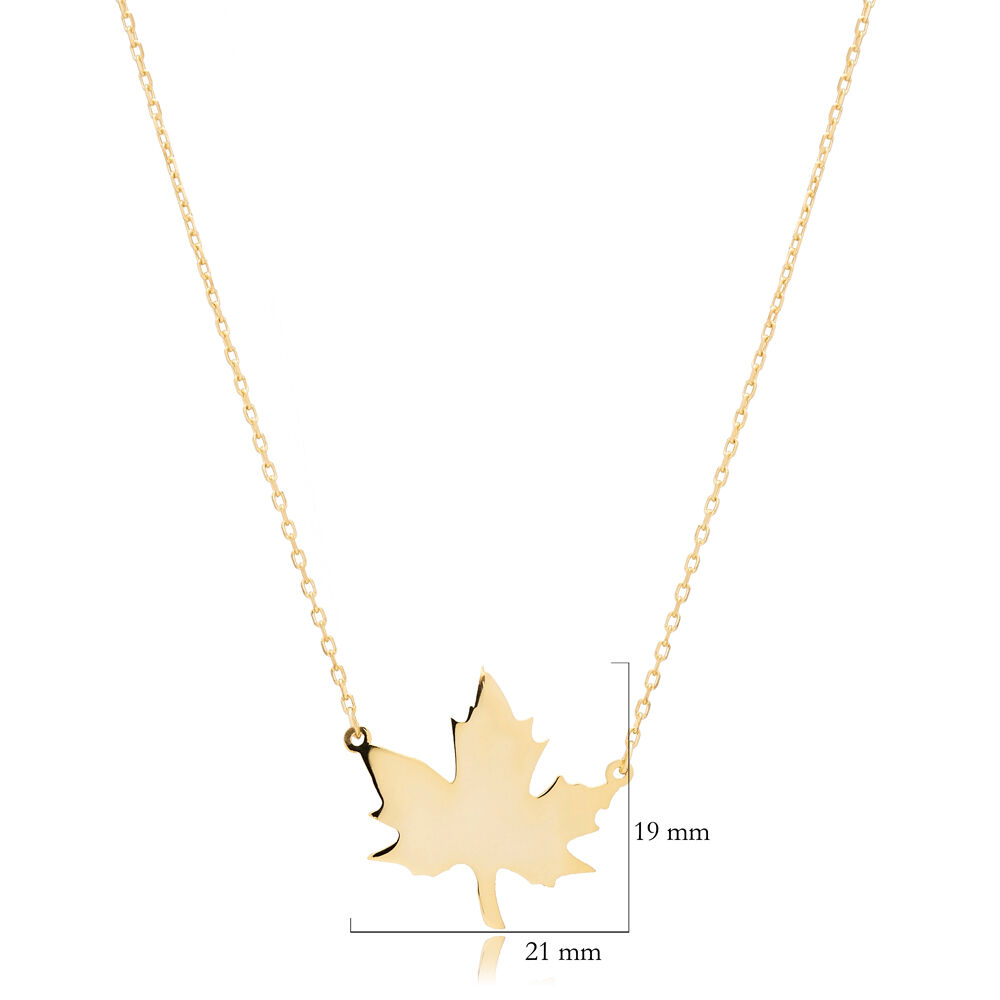 Leaf Design Plain 925 Sterling Silver Pendant Necklace