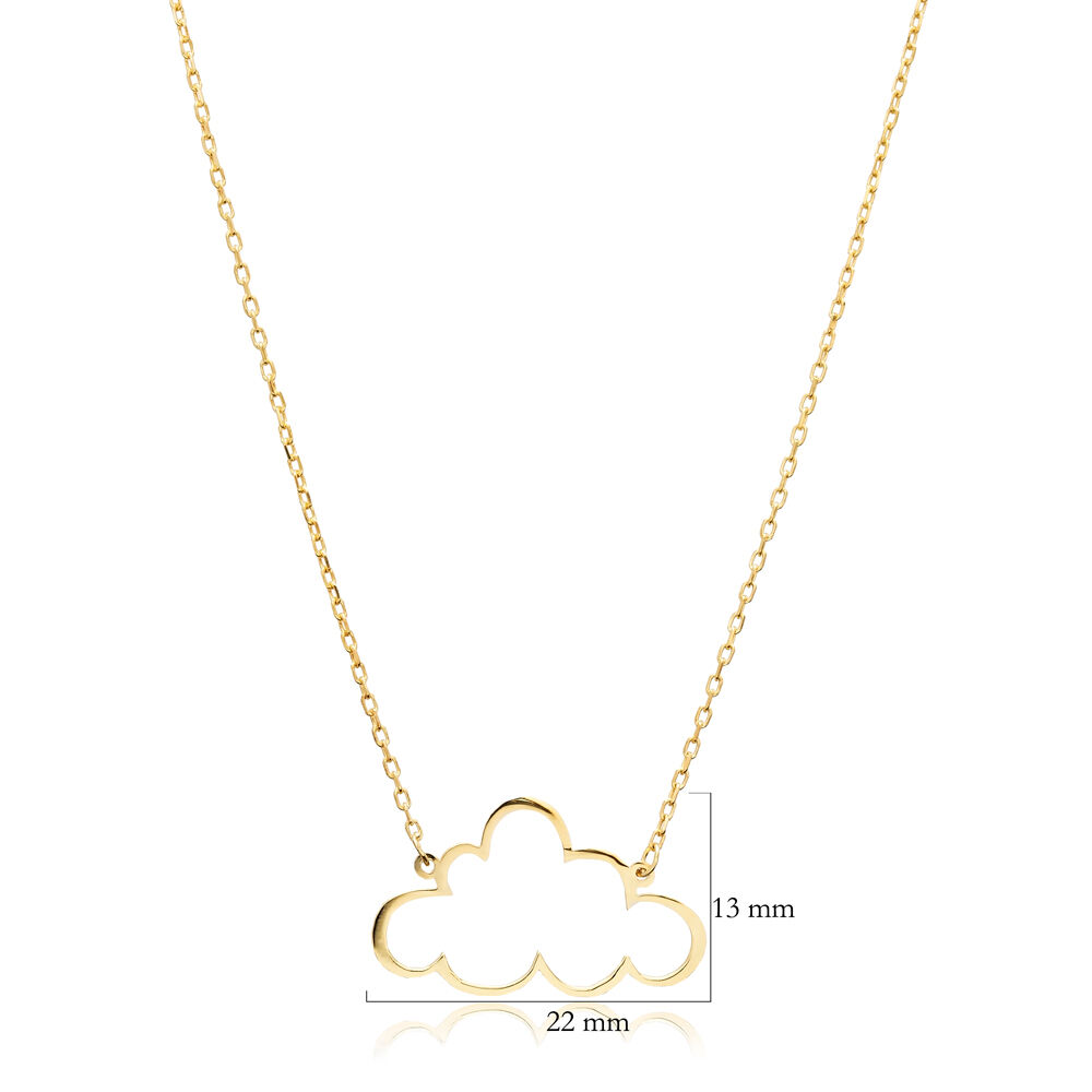 Cloud Design Plain 925 Sterling Silver Necklace Jewelry