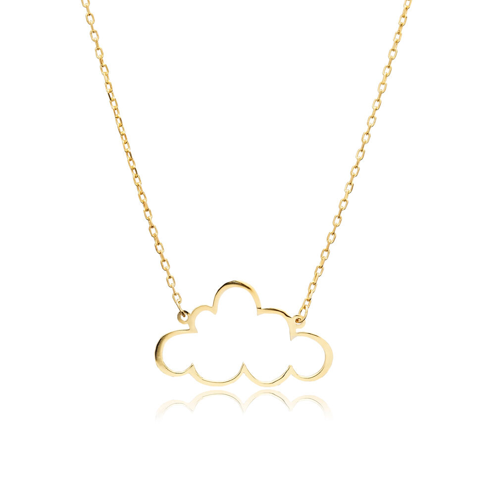 Cloud Design Plain 925 Sterling Silver Necklace Jewelry