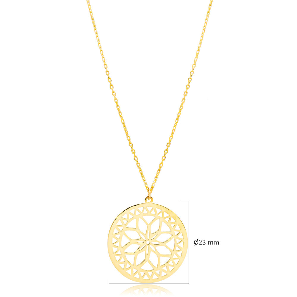 Flower of Life Design Plain Wholesale Silver Necklace Jewelry