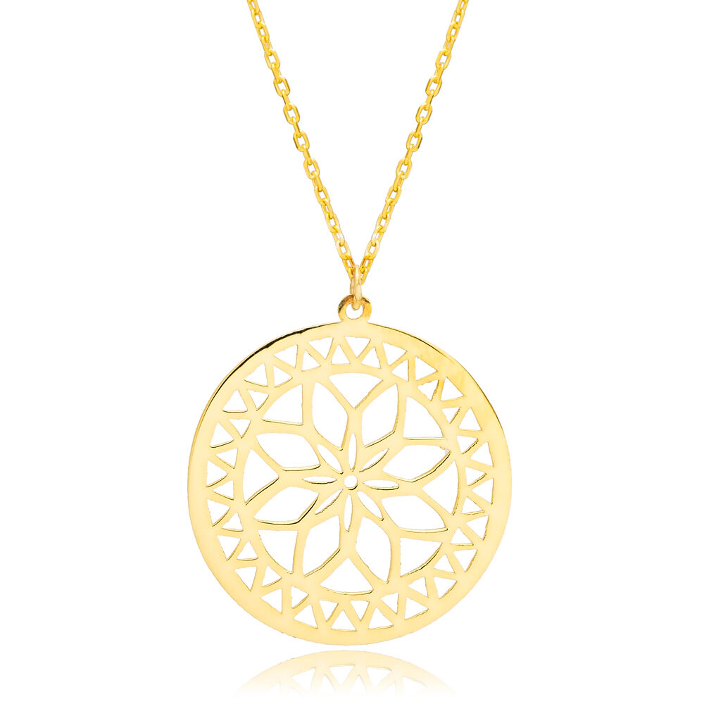 Flower of Life Design Plain Wholesale Silver Necklace Jewelry