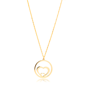 Intertwined Heart Design Plain Style Silver Necklace Pendant