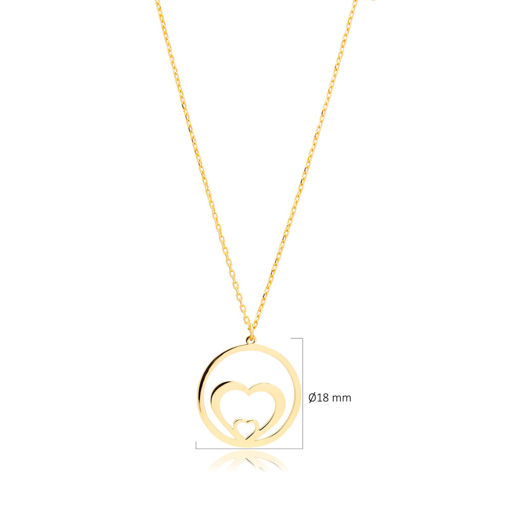 Intertwined Heart Design Plain Style Silver Necklace Pendant