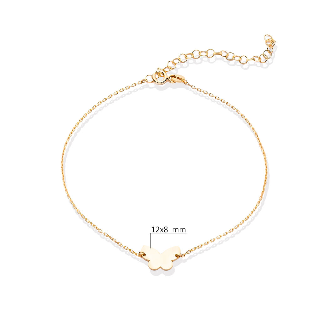 Butterfly Design Plain Wholesale Silver Anklet Foot Bracelet