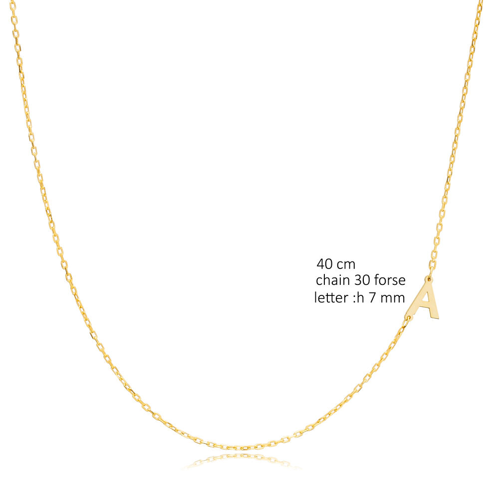 Plain Alphabet J Letter 30 Forse Chain Wholesale Silver Necklace