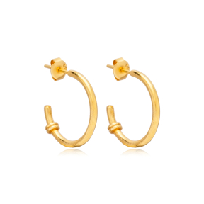 Vintage 22K Gold Plated Hoop Earrings Silver Jewelry