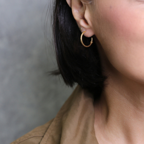 Vintage 22K Gold Plated Hoop Earrings 925 Silver Jewelry