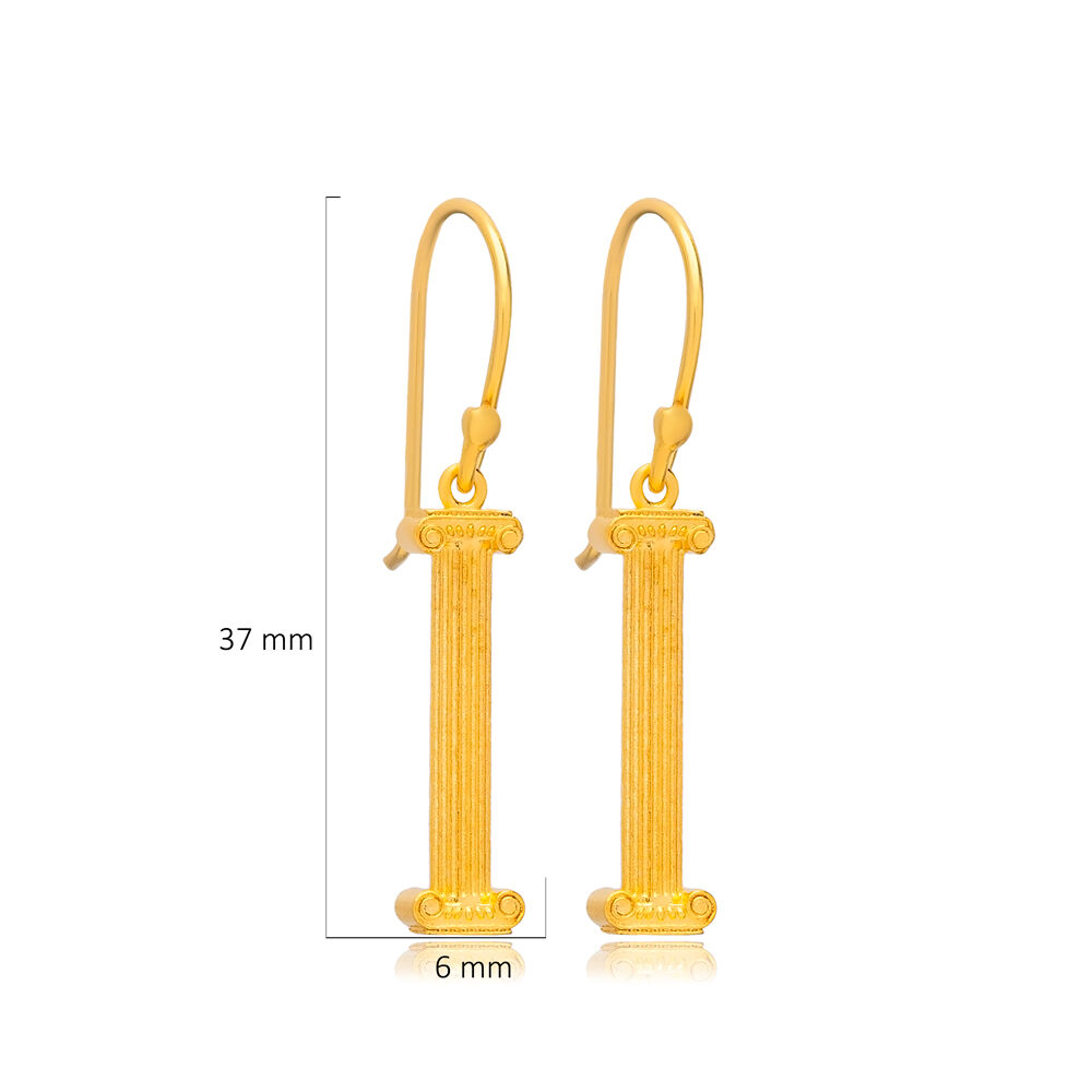 Pillar Design 925 Hook 22K Vintage Earrings