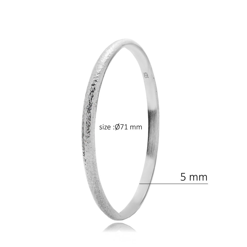 Silver Plated Plain Design Ø71 mm Sterling Silver Vintage Bangle