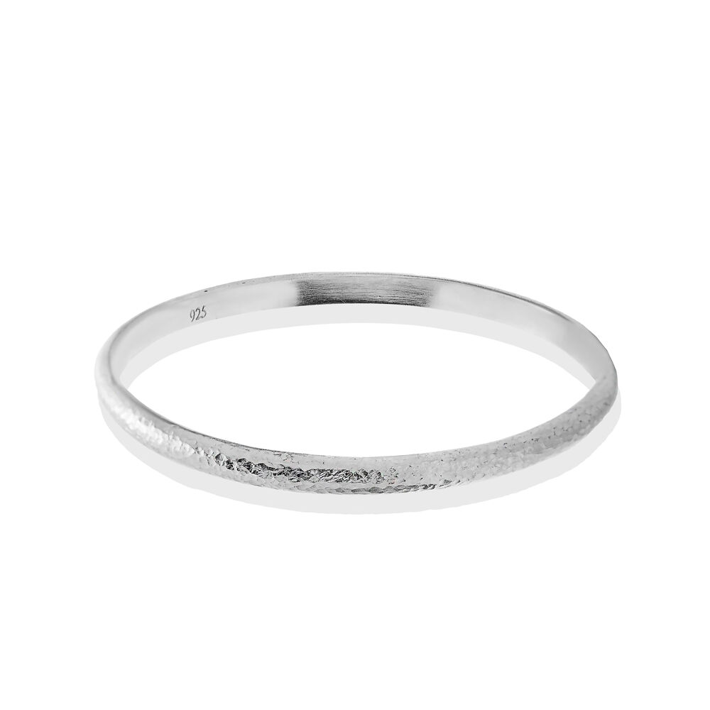 Silver Plated Plain Design Ø71 mm Sterling Silver Vintage Bangle