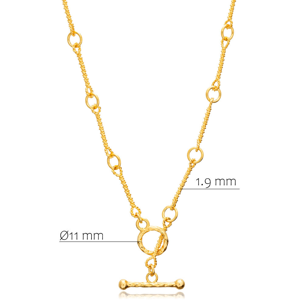 Unique Design 22K Gold Plated Sterling Silver Chain Necklace