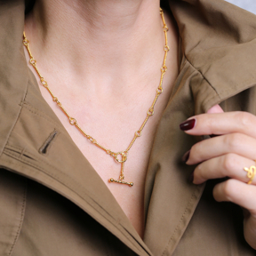 Unique Design 22K Gold Plated Sterling Silver Chain Necklace