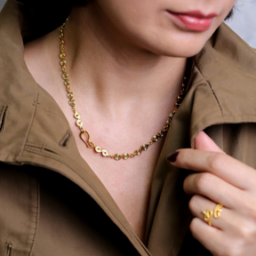 Spiral Shape Hook Chain 22K Plated Wholesale Silver Necklace