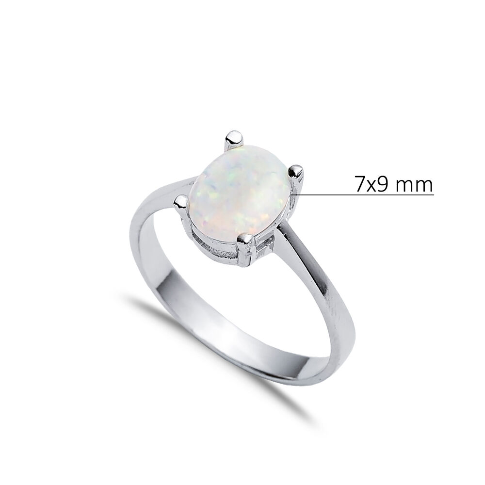 Solitaire Oval White Opal Wholesale 925 Silver Cluster Ring