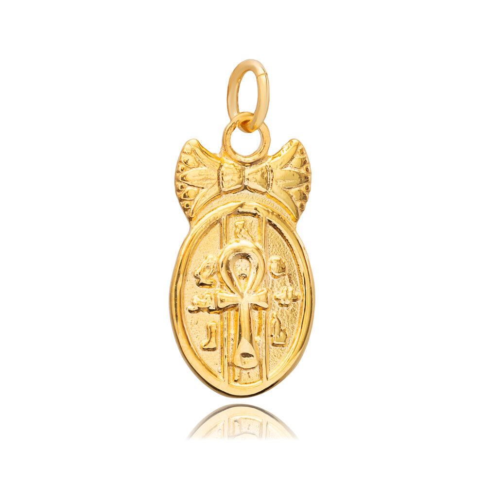 Ankh Lotus Design Pendant Charm 925 Jewelry