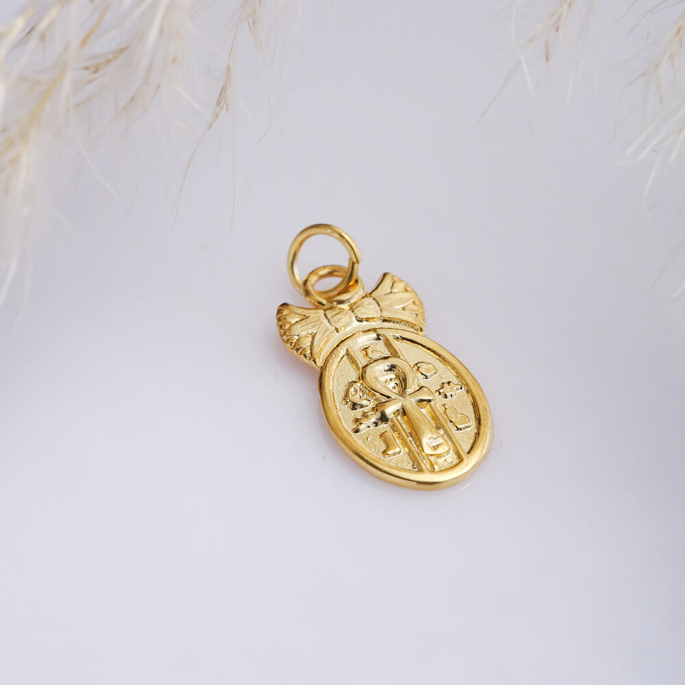 Ankh Lotus Design Pendant Charm 925 Jewelry