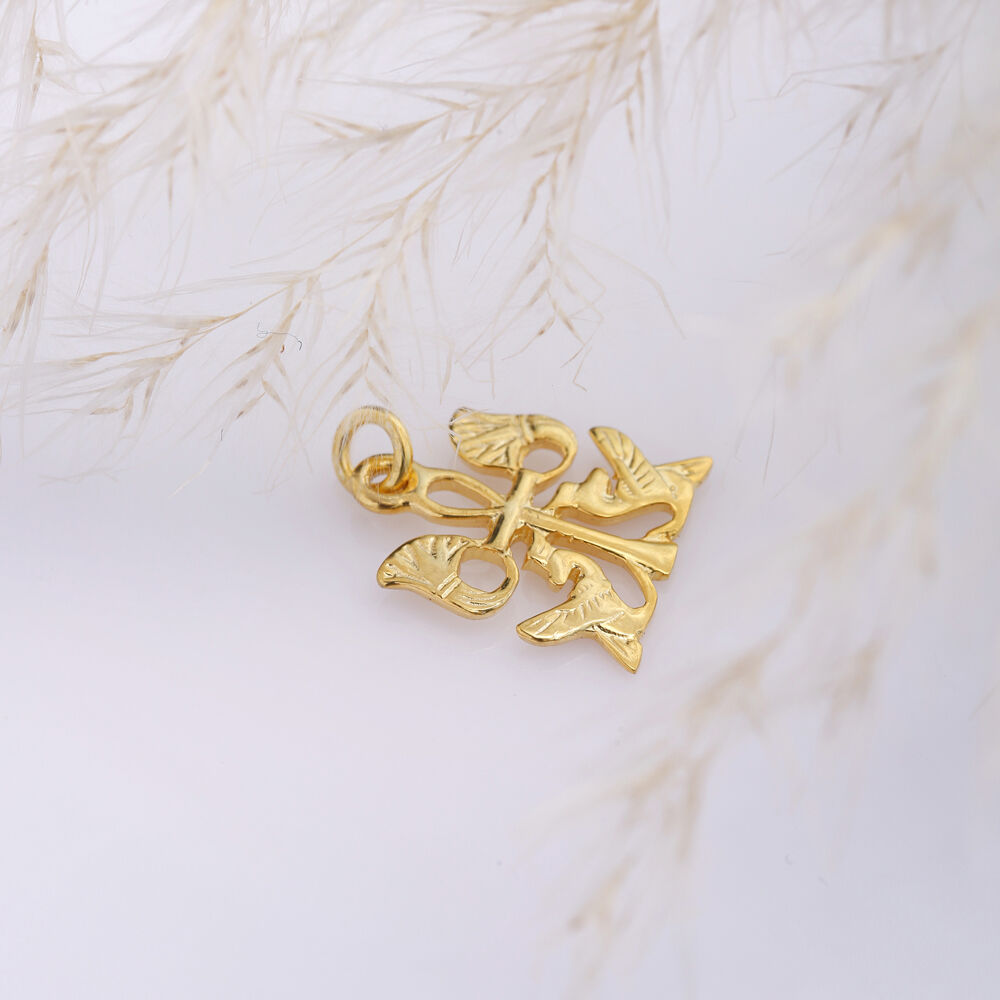 Pendant Charm 925 Ankh Flower and Bird