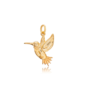 Hummingbird Plain 925 Sterling Silver Wholesale Pendant Charm