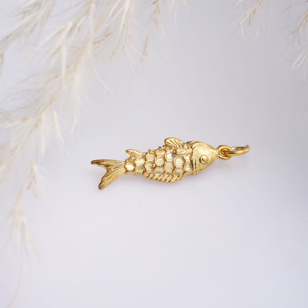 Fish Design Sterling Silver Pendant Charm