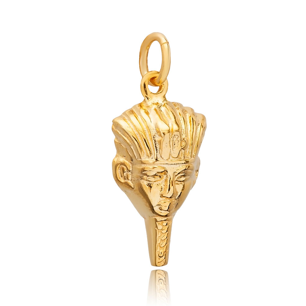 King Tutankhamen Portrait Silver Pendant Charm