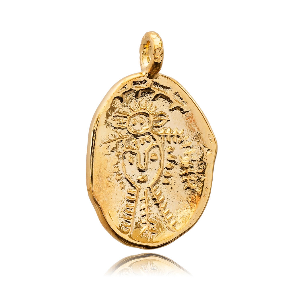 Aztec women Figure Silver Pendant Charm