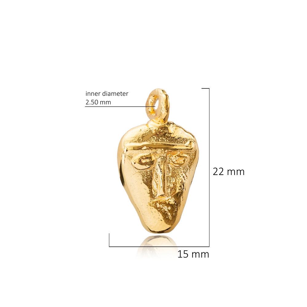 Mythological Mask Pendant Charm Silver