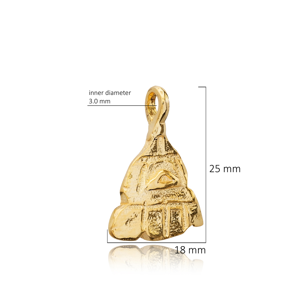 Unique Mythological Design Gold Plated Silver Charm