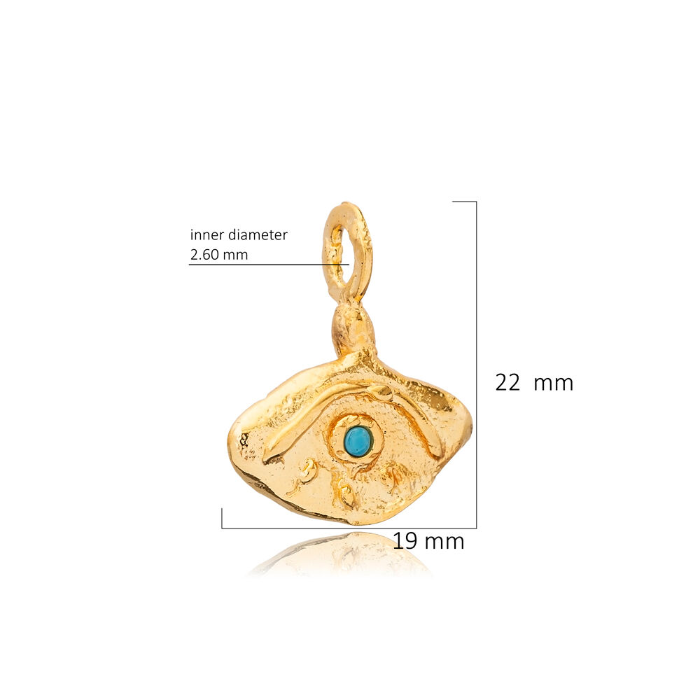 Turquoise CZ Evil Eye Design Silver Wholesale Pendant Charm