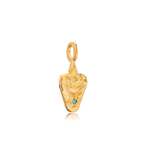 Egyptian Moon Goddess Turquoise Stone Pendant Charm