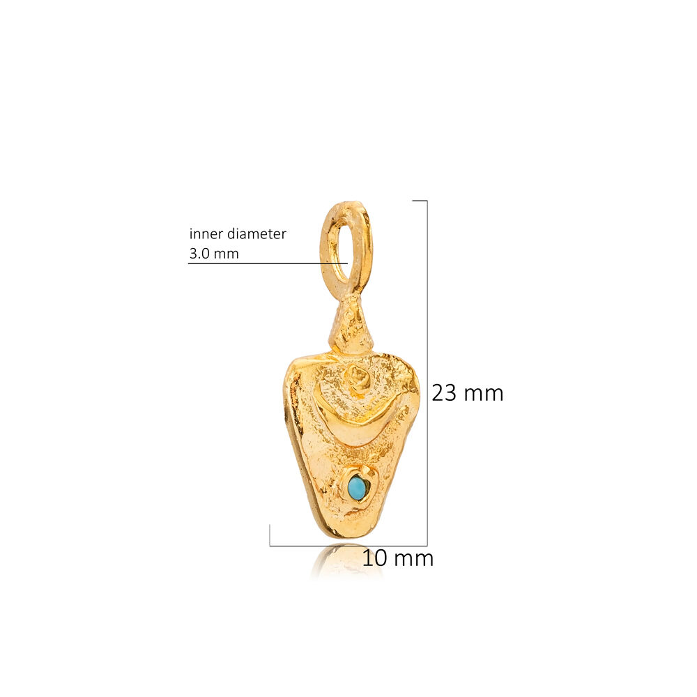 Egyptian Moon Goddess Turquoise Stone Pendant Charm