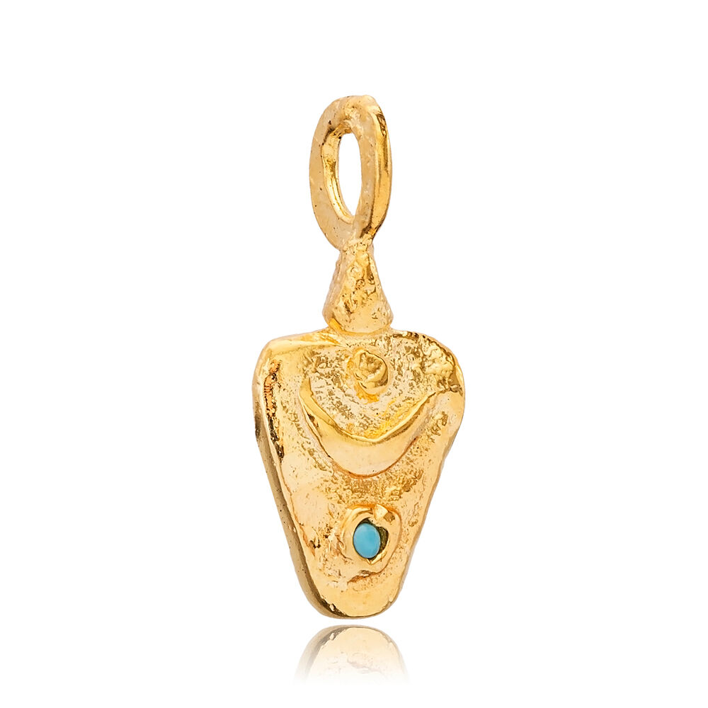 Egyptian Moon Goddess Turquoise Pendant Charm