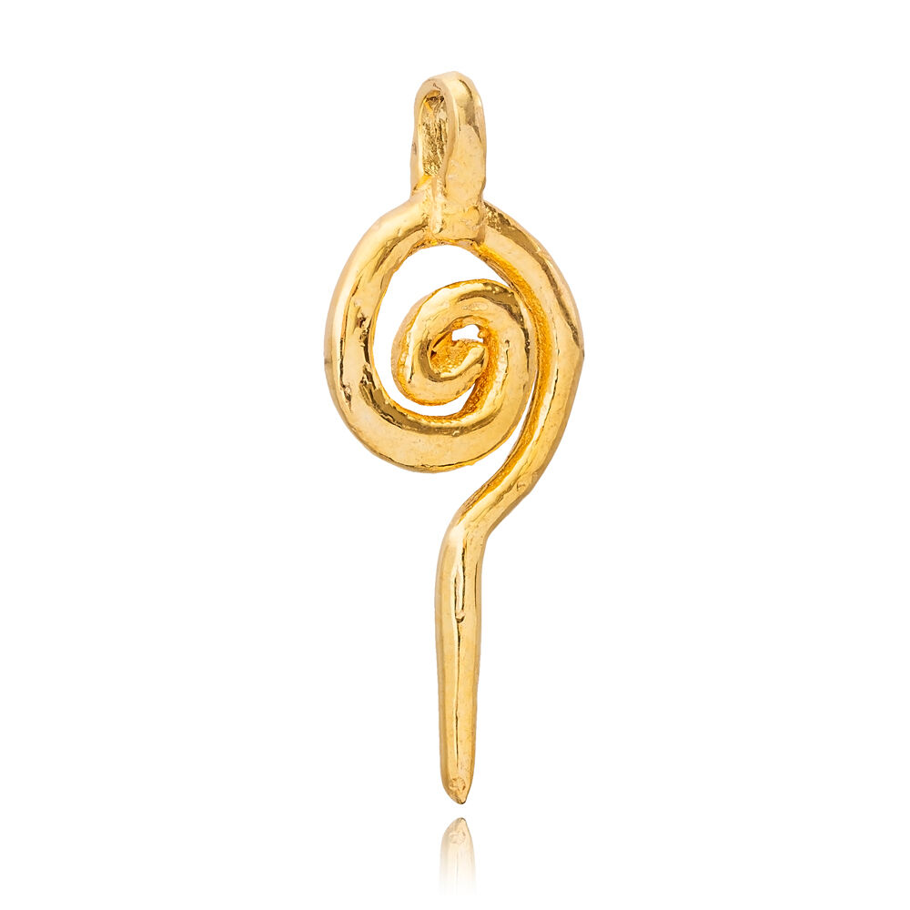 Spiral Symbol Necklace Silver Charm