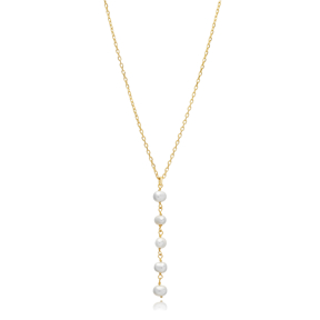 Pearl Design Elegant Turkish Silver Y Necklace Pendant