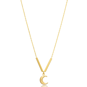 Moon Design Handmade 925 Sterling Silver Charm Necklace