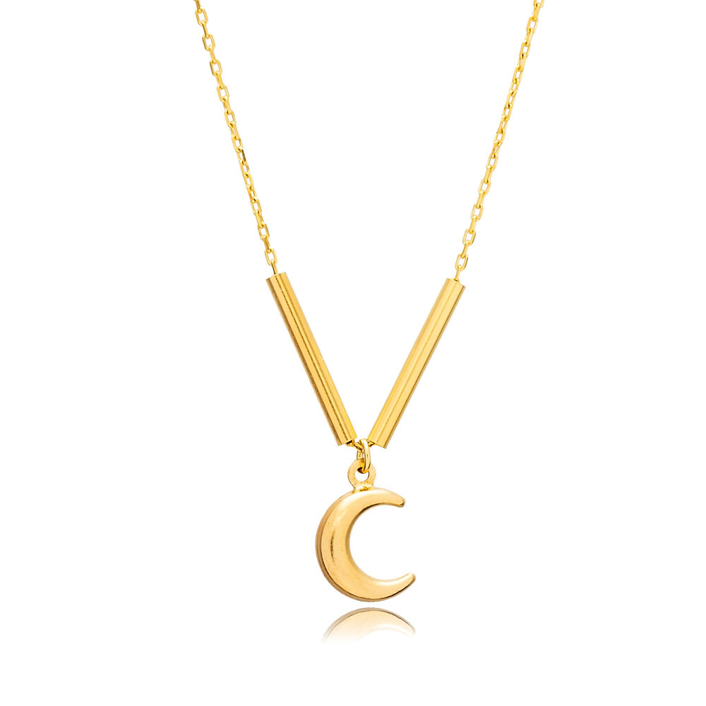 Moon Design Handmade 925 Sterling Silver Charm Necklace