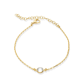 Clear CZ Stone Round Design Sterling Silver Charm Bracelet
