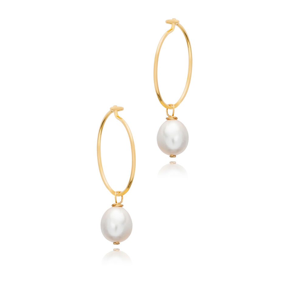 Pearl Wholesale Silver Hoop Earrings