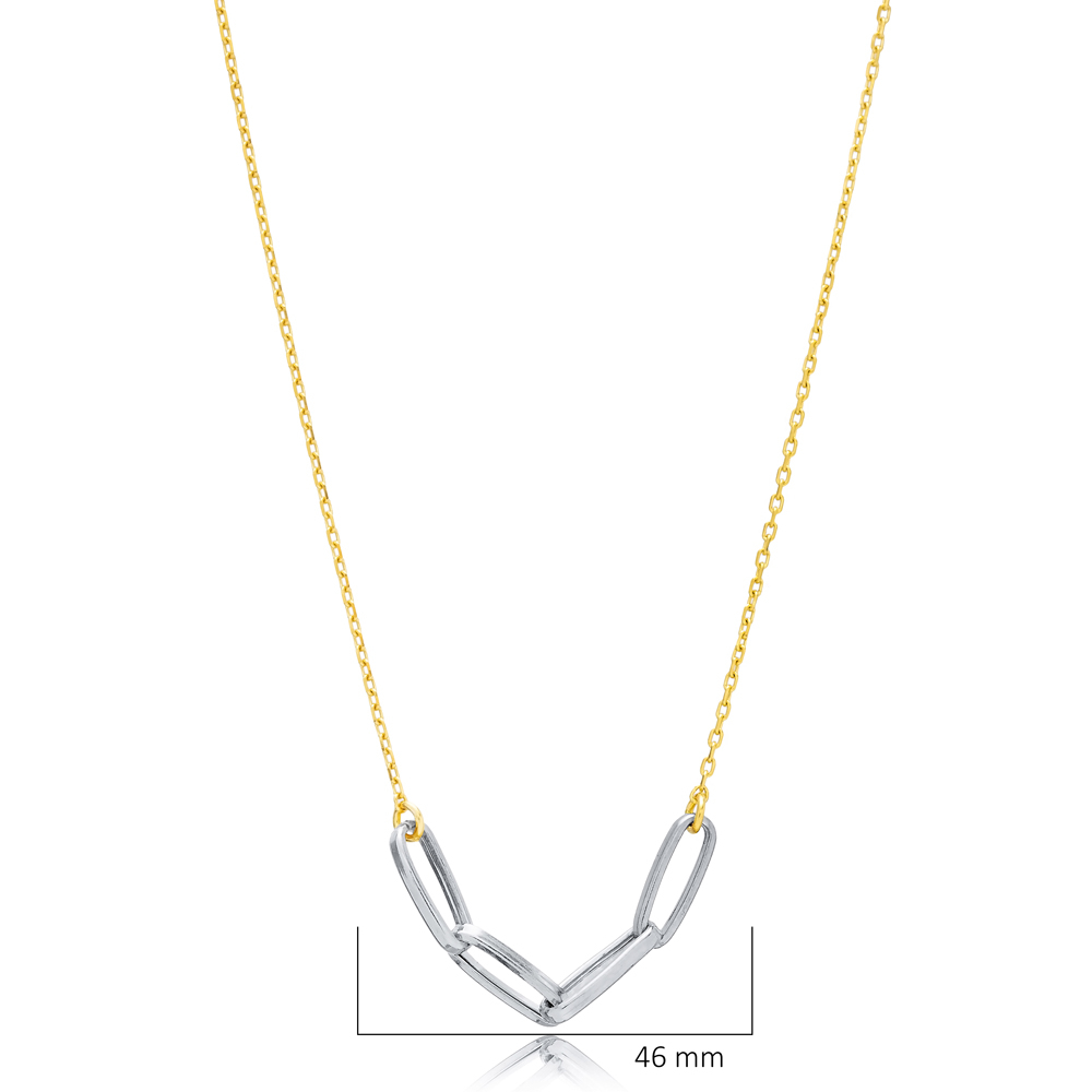 Unique Plating Chain Design Turkish Sterling Silver Charm Necklace