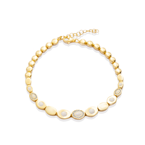 Oval Style White Enamel Handmade Sterling Silver Bracelet