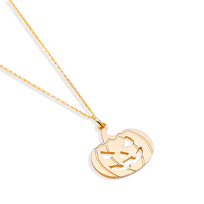 Pumpkin Silver Charm Necklace Wholesale Plain Origami Jewelry