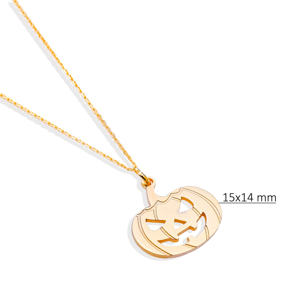 Pumpkin Silver Charm Necklace Wholesale Plain Origami Jewelry