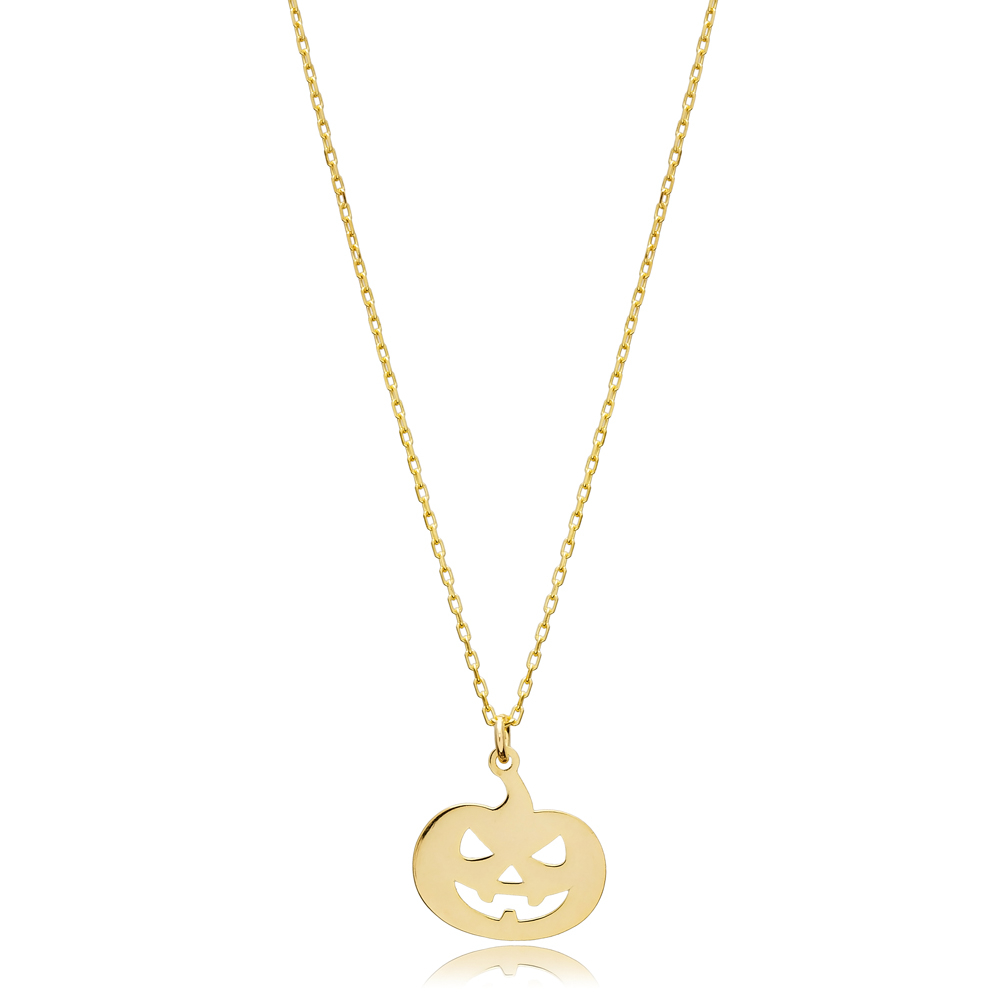 Pumpkin Silver Charm Necklace Wholesale Plain Origami Jewelry