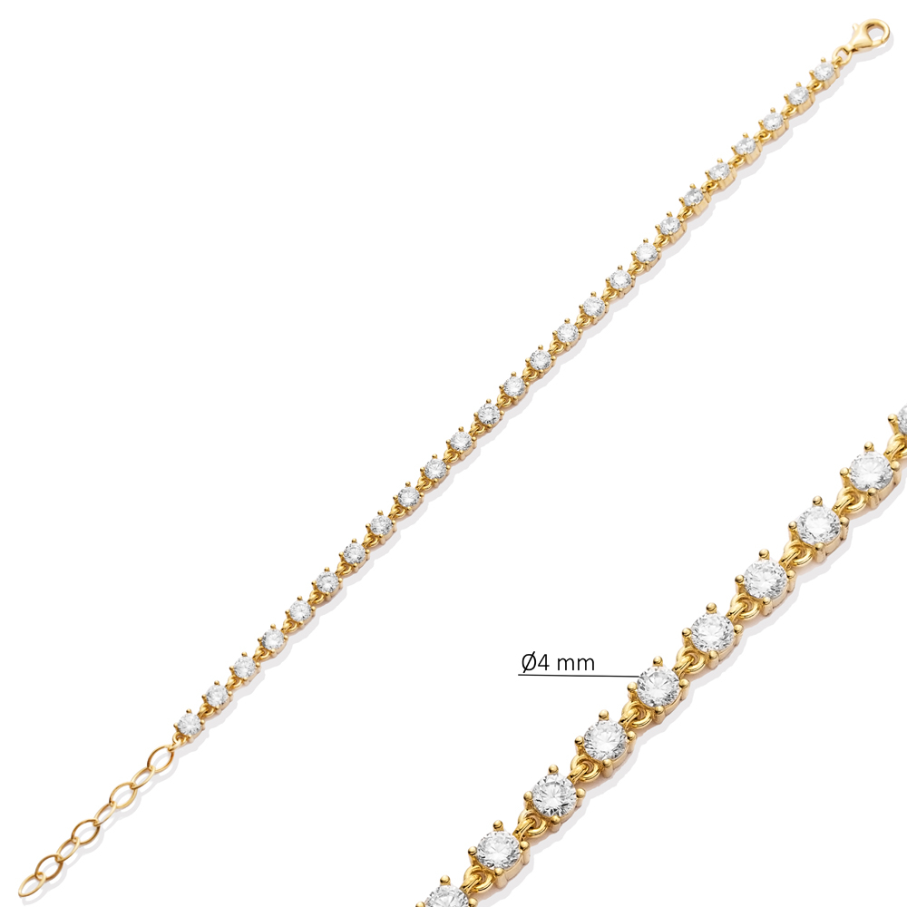 Dainty Charm Design CZ Stone 925 Silver Tennis Bracelet