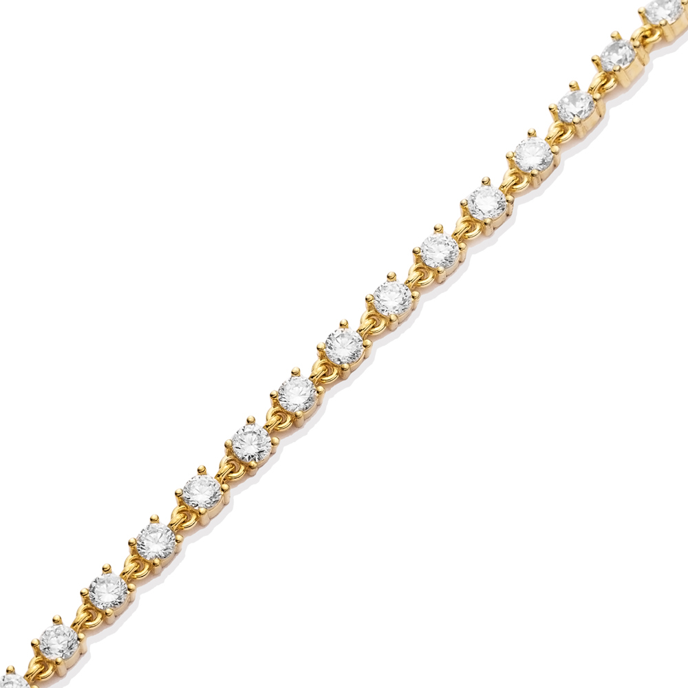 Dainty Charm Design CZ Stone 925 Silver Tennis Bracelet