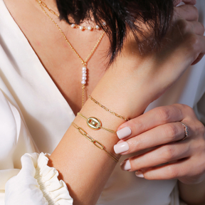 Dainty Minimalist Plain Turkish Silver Charm Bracelet