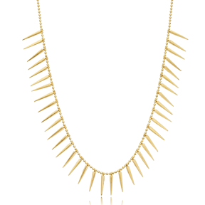 Spike Design Shaker Necklace Wholesale Turkish Sterling Silver