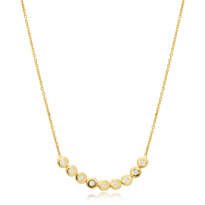 Elegant Round CZ Stone 925 Silver Charm Necklace Jewelry