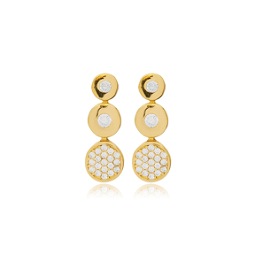 Oval Design Minimalist CZ Stud Earrings